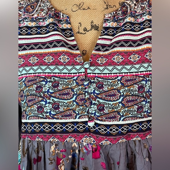 Umgee Floral Print Peasant Dress Boho - Picture 5 of 5